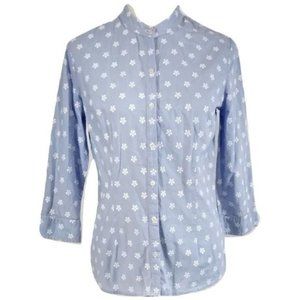 Women light blue Long Sleeve Blouse Size M